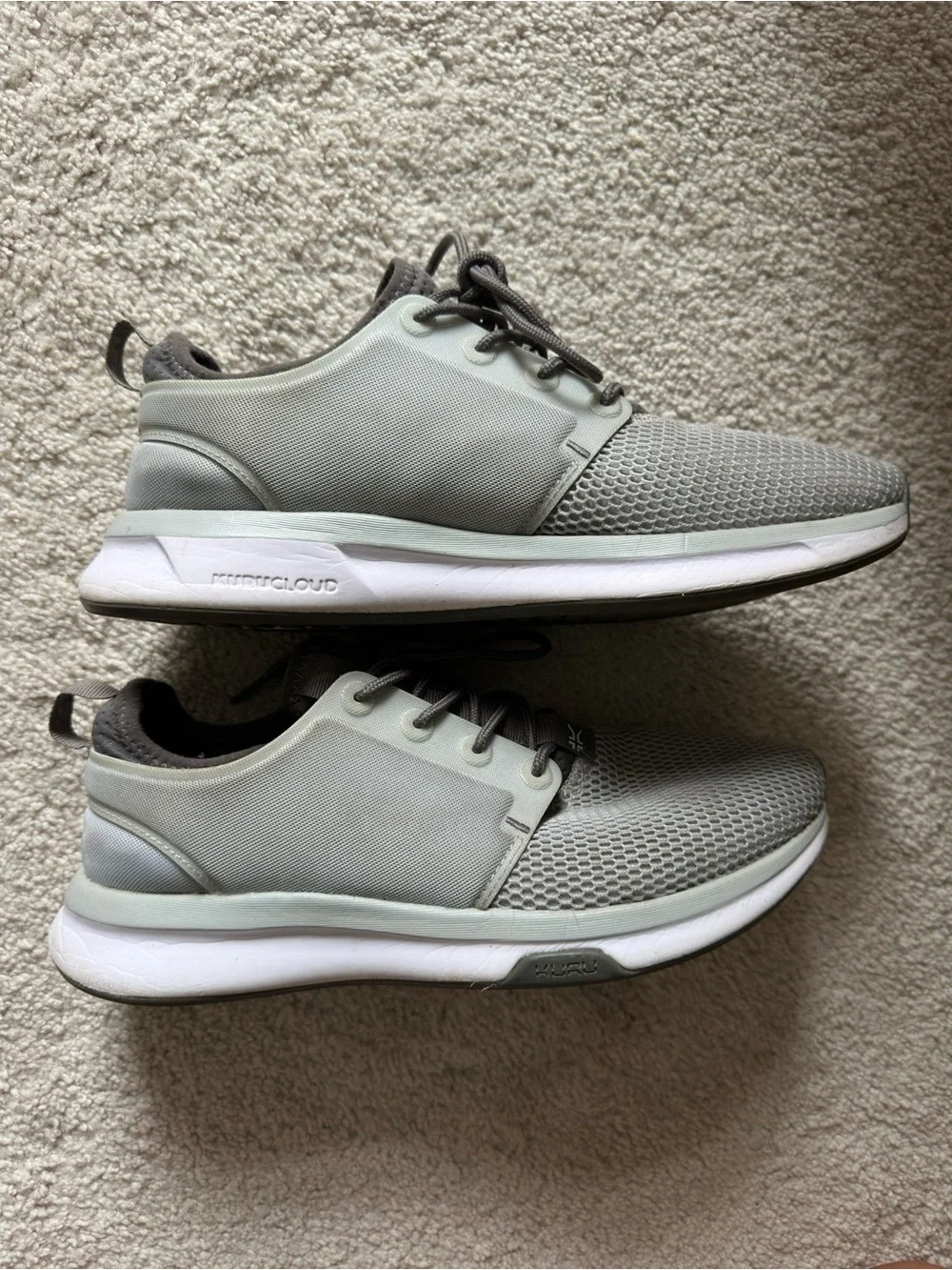 Women’s KURU Atom Cloud Sneakers Mesh Lace-Up Light Gray size 8 Wide